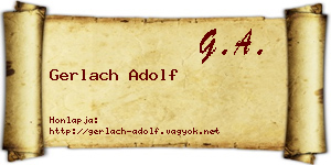 Gerlach Adolf névjegykártya